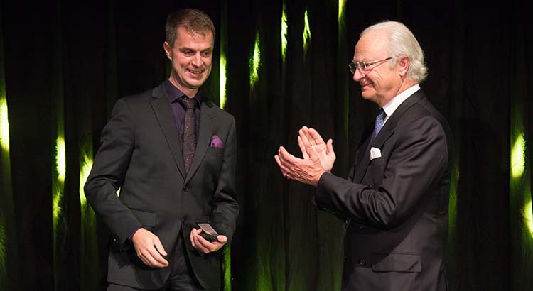 Daniel Stenberg mottar Polhemspriset av H.M. Konungen